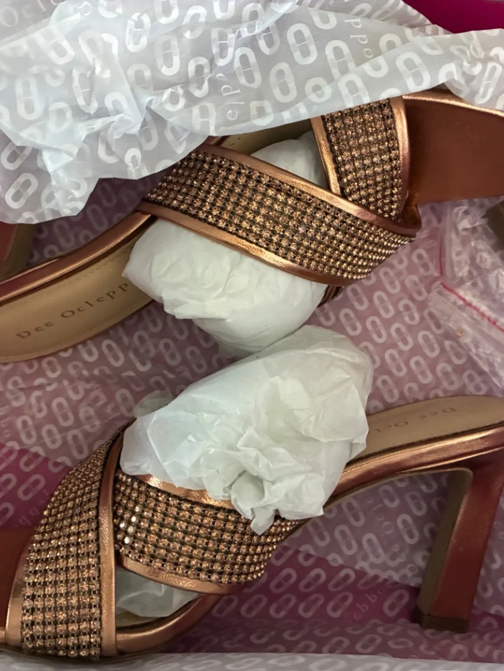 Dee Ocleppo Crystal Embellished Leather Sandals